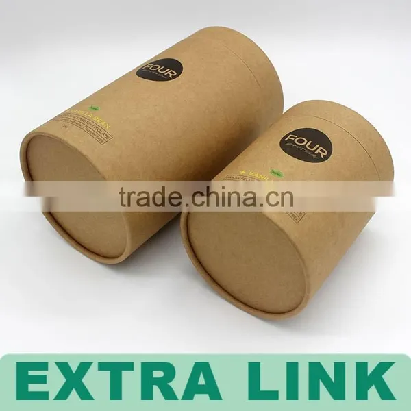 Coffee Tea Cup Recycle Embossing Rigid Round Kraft Paper Cylinder Box photo-6