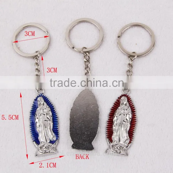 2016 New Design Key Chain Ring Custom Key Holder Our Lady of Guadalupe Metal Cross Key Chain Split Key Ring Clip Wholesale photo-6