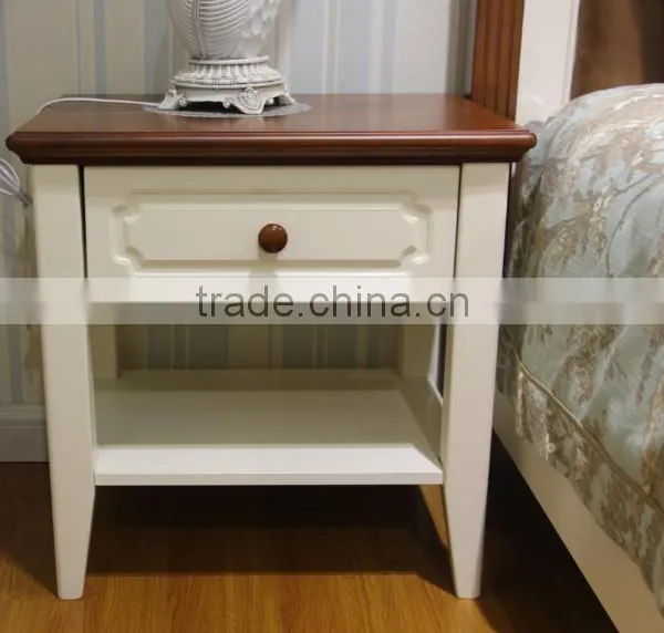 FUTURE Korea's Rural Style Solid Wood White Bed With Fabric for Bedroom Furniture Design photo-3