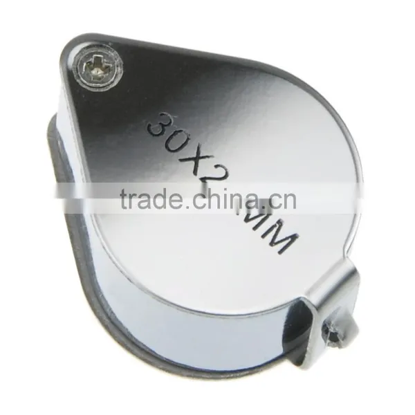 2016 New Design 30X 21mm Silver Colored Diamond Loupe Handheld Jewelry Magnifier photo-3