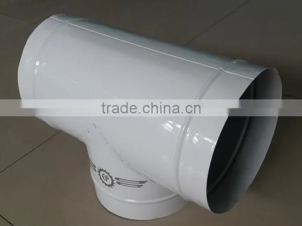 Galvanized Steel T Tee 3 - Way Tube Duct Fitting Connector for Indoor Gardening Greenhouse Air Ventilation System photo-2