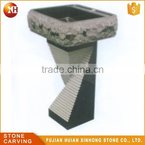 Small Oval Granite Corner Synthetic Stone Bathroom Sink photo-5