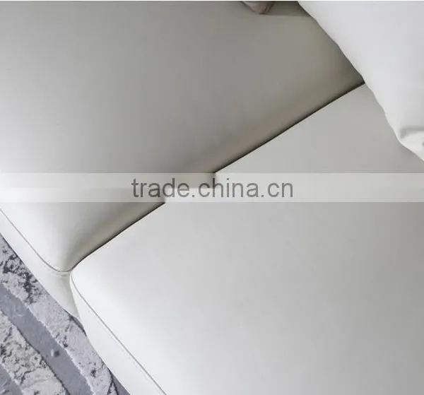 Special Design Italian Stainless Steel Sofa Set With Leather Upholstery, Metal Sofa Covered With Genuine Leather(MOQ=1 SET) photo-3