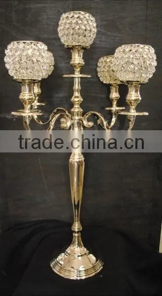 Gold Candelabra/wedding Gold Candelabra/Wedding Table Gold Candelabra photo-2