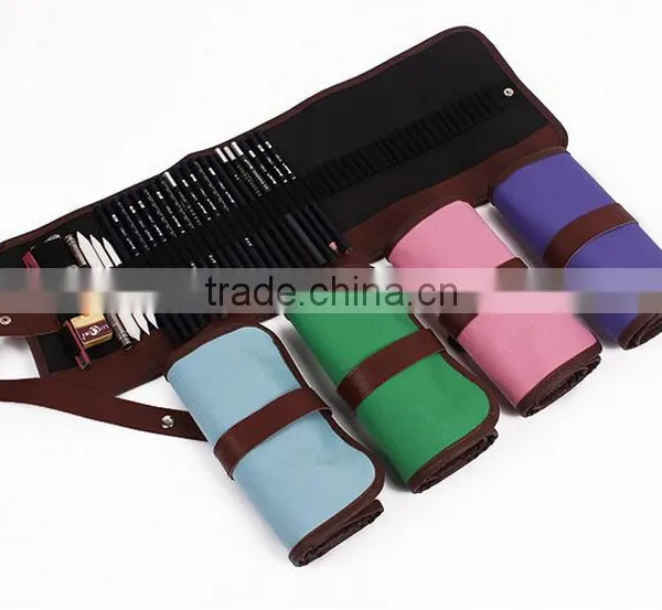 Factory Wholesale Roll Up 48 Slots Pencil Pouch Canvas Pencil Case photo-5