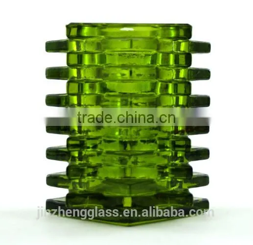 Christmas Engraved Home Decor Square Shaped Glass Candle Holders photo-3