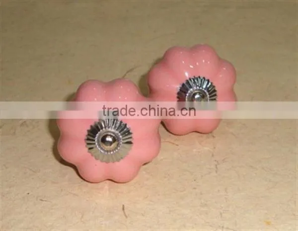 Small Ceramic Knob,Ceramic Flower Knob,Designer Knob