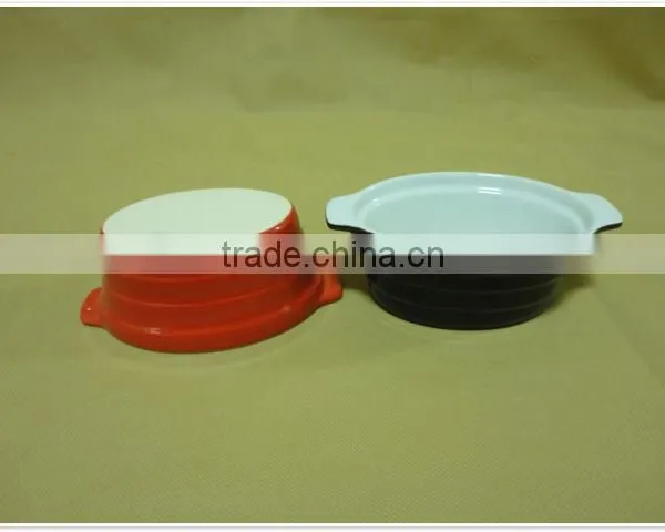 Good Quality Round Colored Ceramic Bakeware With Two Handles photo-5