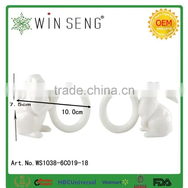 Ceramic Rabbit-Rabbit Ceramic Napkin Ring -ceramic Napkin Holder, Napkin Ring. photo-4