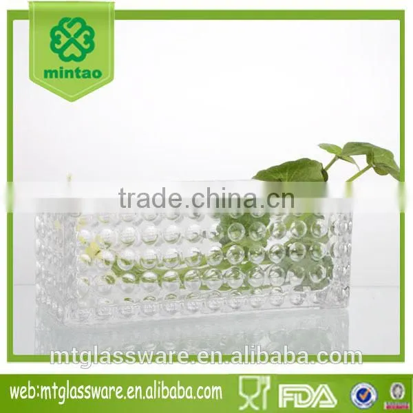 29.8/25/20cm Length Clear Dot Home Decor Sqnare Vase photo-2