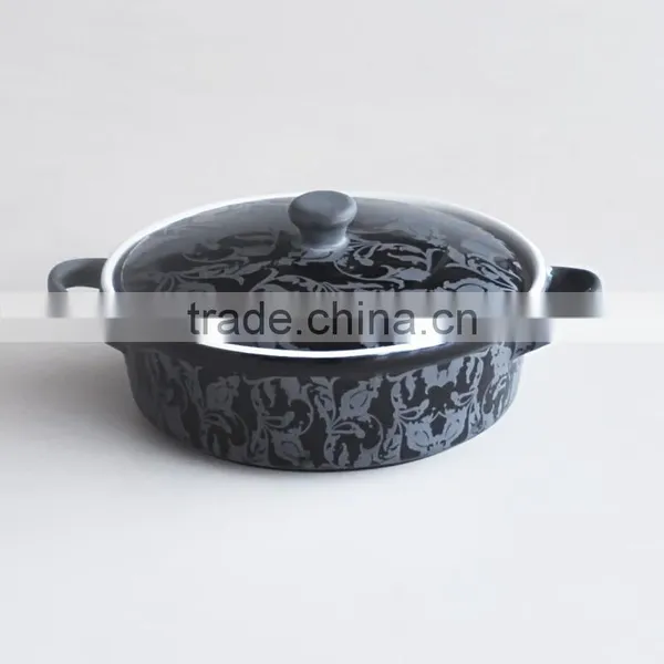 Ceramic Glaze Bakerware With Lid, Rectangle Oval Square Round Roaster photo-4