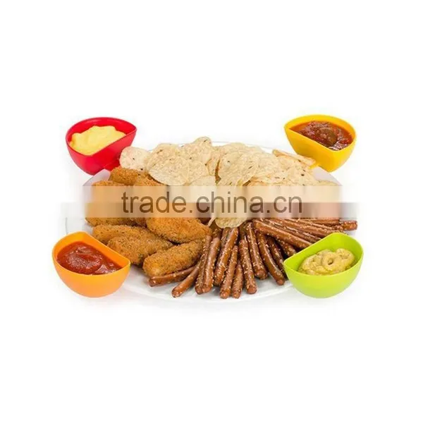 4 PCS Set Plastic Dip Clip Colorful Bowl Clip Mini Plate Sauce Clip photo-3