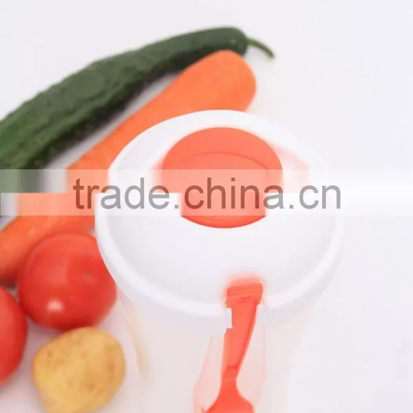 HOT SALE Plastic Salad To Go Plastic Fruit Salad Cup Box With Dressing & Fork photo-3