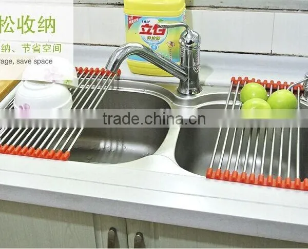 Stainless Steel Kitchen Storage Rack Foldable Draining Rack photo-5