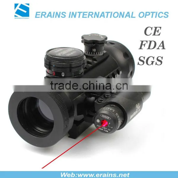 Compact Red Green Dot Riflescope With Red Laser Attached photo-2
