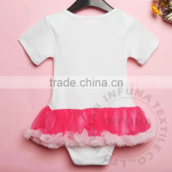 2015-2016 Hot Sale Blank Cotton Short Sleeve Baby Tutu Romper photo-2