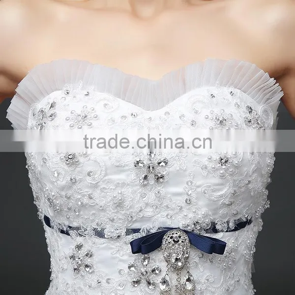 MGOO Customised Ball Gown Floor Length Wedding Dress For Women Christian Wedding Dress Lace Sleeveless Elegant photo-4
