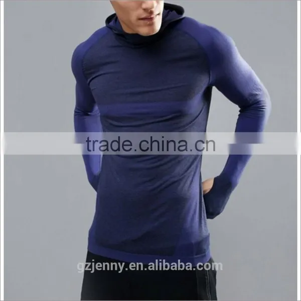 2017 New Men Sportwear Long Sleeve Slim Muscle Fit T-Shirt Wholesale In Navy photo-3
