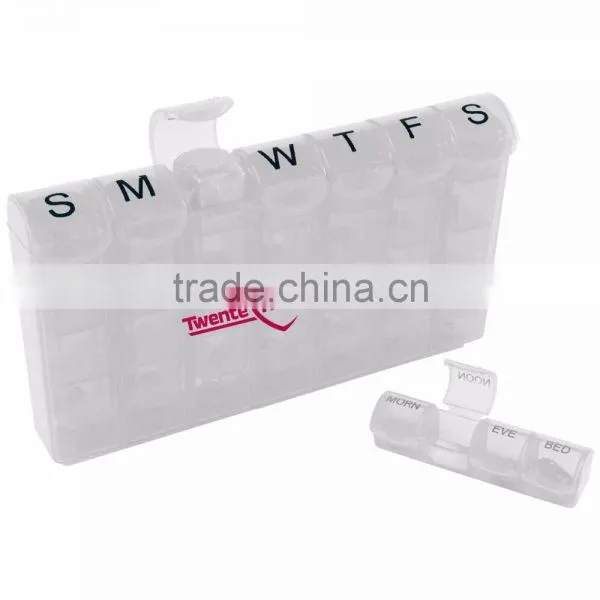 28 Compartment 7-Day Med Minder Pill Box - Holds 4 Removable Pill Compartments and Comes With Your Logo photo-3