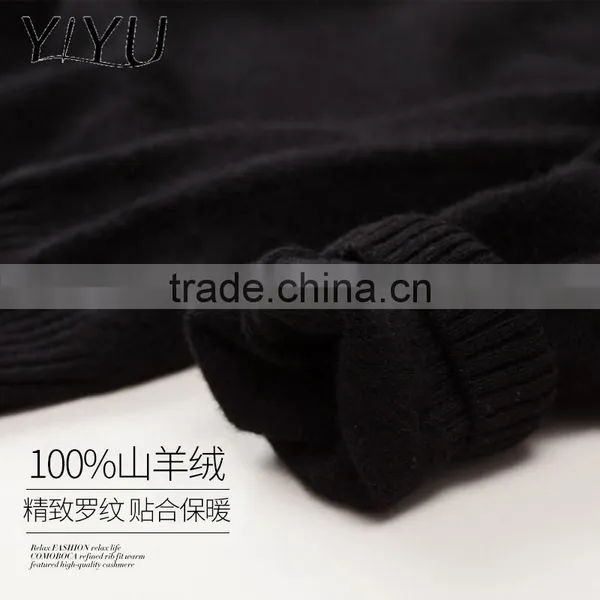Trend Winter Cashmere Sweater Women Black V-neck Knit Pullover photo-4