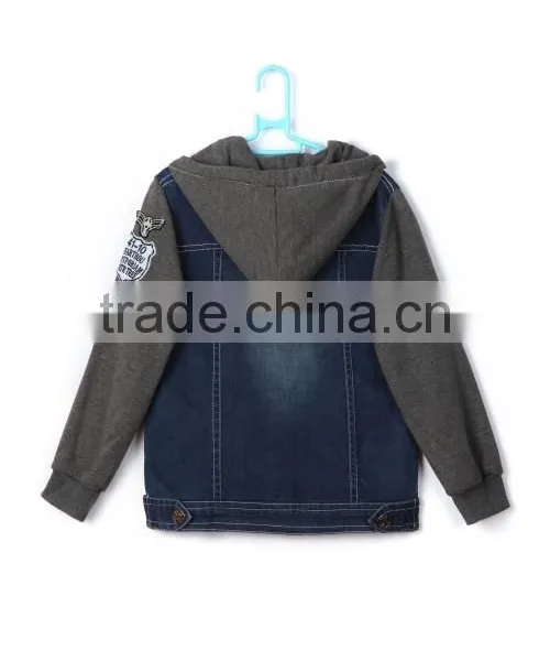 Embroidery Patch Bomber Fancy Denim Children Winter Jeans Jacket photo-2
