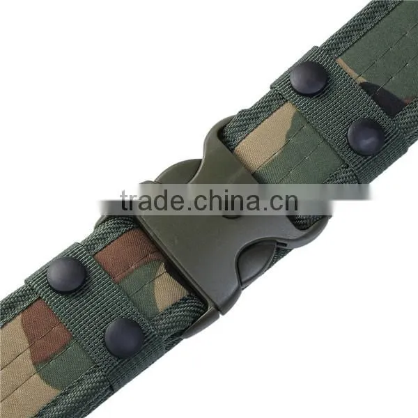 Canvas Belt Waistband Green Camouflage Carved photo-2