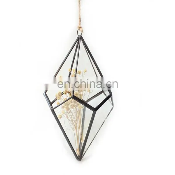 Terrarium Geometric Glass Terrarium Wholesale Rhombus With Ring photo-2