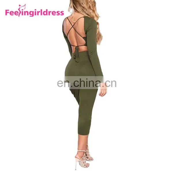 Indian Fashion Long Sleeve Bandage Sexy Bodycon Party 2017 Women Dresses photo-3