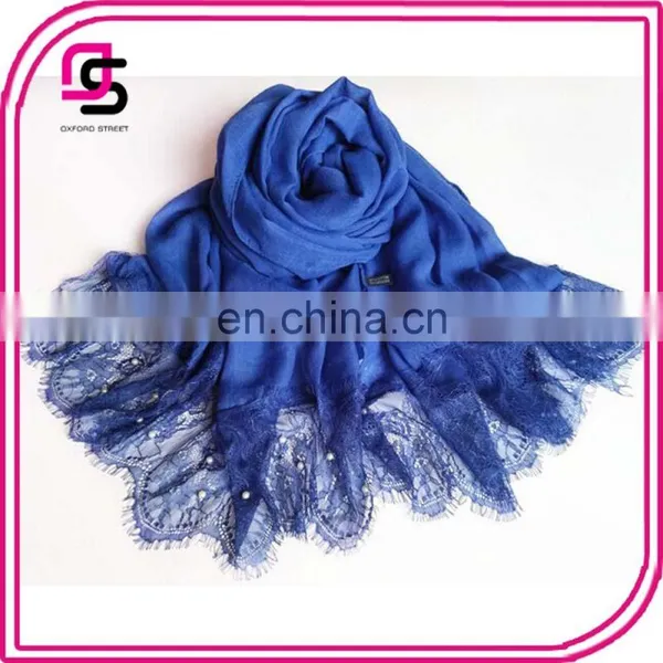 Wholesale Stylish Pearl Lace Shawl Hijab Scarf