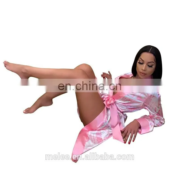 Hot Hot Women Sleepwear Casual Pajamas Long Sleeve Onesie Money Pattern Jumpsuit Girls' Sleepwear Womens Silk Pajamas photo-5