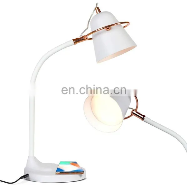 Best Selling QI Wireless Charging USB LED Table Lamp Modern Desk Light Lamp photo-3