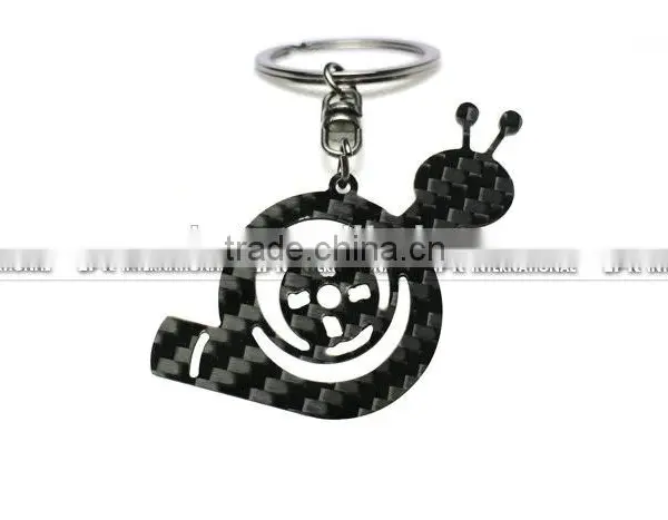 Wholesale Promotional Carbon Fiber Modern Turbo Snail Key Ring photo-2