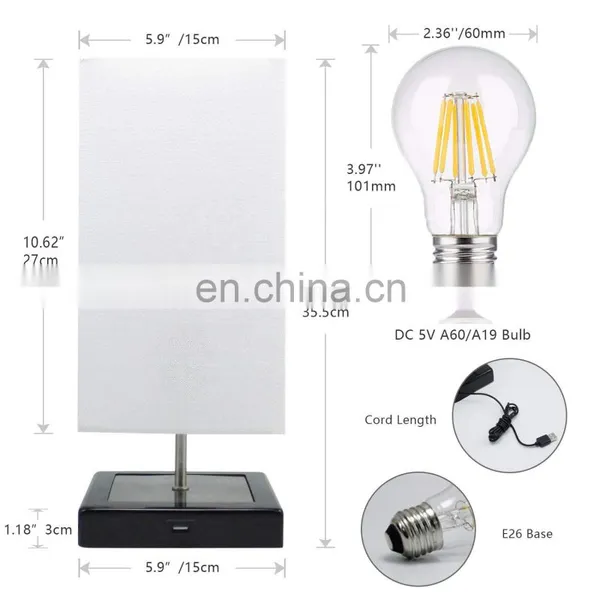 Drop Shipping Retail DC5V Touch LED Vintage Table Lamps USB Charge Port Night Lighting for Bedroom Children Room photo-3