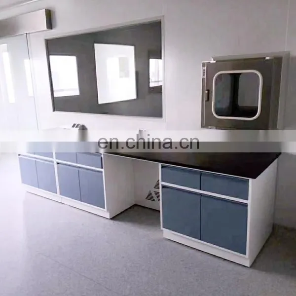 Lab Furniture Table Steel Work Bench With Reagent Rack photo-4