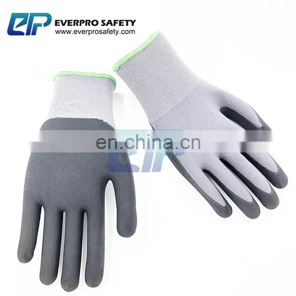 Top Quality 15G Nylon + Spandex Liner Micro-Foam Nitrile Grip Gloves photo-2