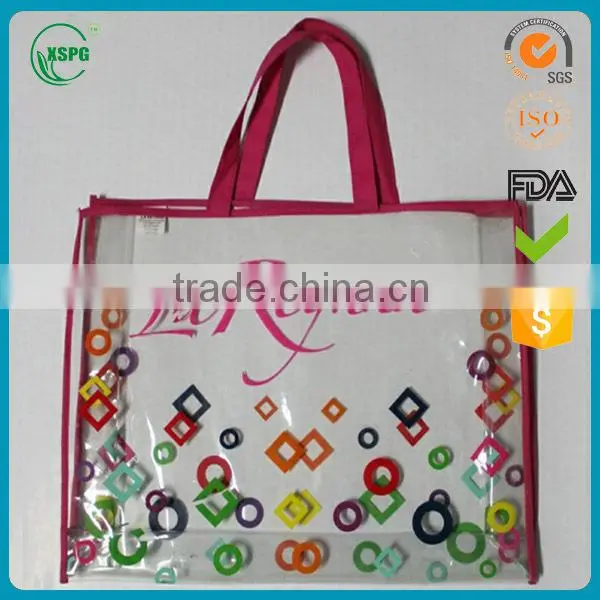 Fashionable and Clear Pvc Packaging Shoulder or Handle Recyle Bag photo-3