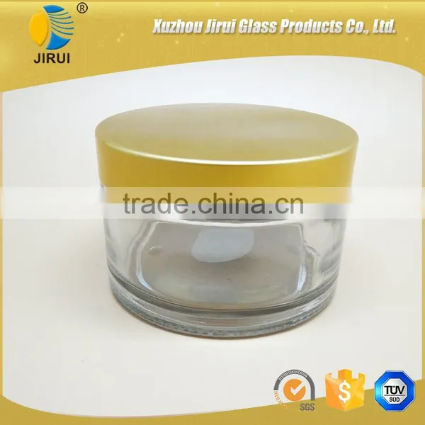 200ml Clear Glass Cream Jar With Golden Lid photo-3