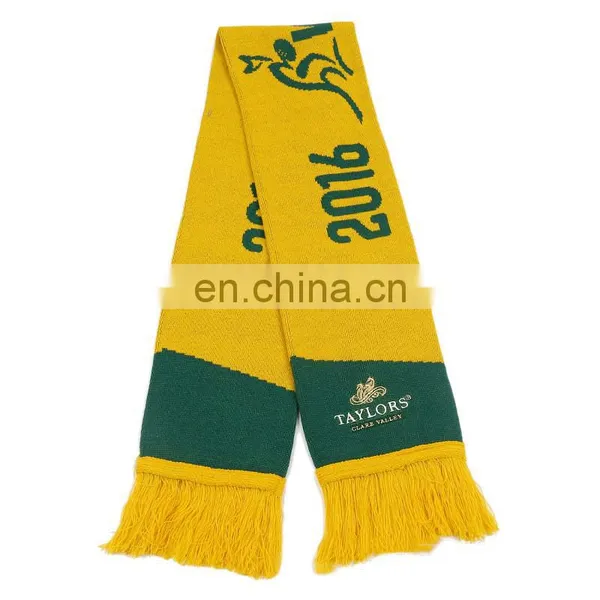 Sports Knitted Warm Football Fans Club World Scarf 100% Acrylic Carton Custom Logo Jacquard Knitted Scarfs photo-3