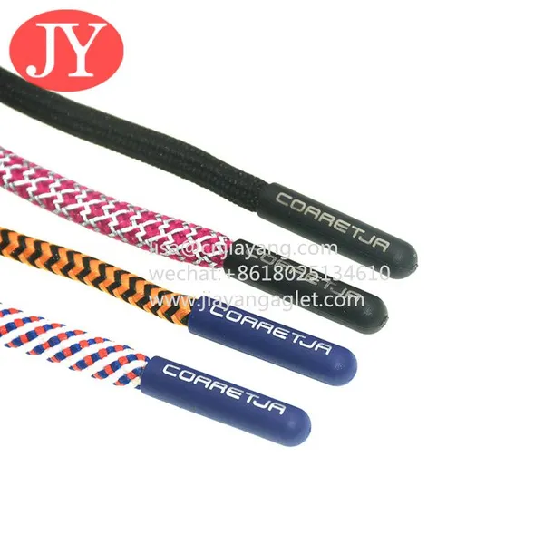 Manufacture Direct Sale Print Logo on Plastic Aglet Lace Aglet Tipping for Hoodies Cap Rope Shoelace photo-3