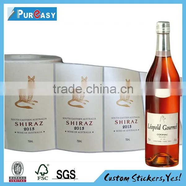 Paper Adhesive Wine Bottle Label Sticker With Competitive Advantage