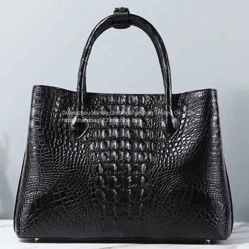 Crocodile Leather Large Bag Women's Bag Leather 2022 New Large-Capacity Bucket Bag Luxury Shoulder Messenger Handbag photo-2
