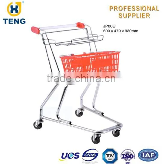 Japan Style Metal Plastic Supermarket Shopping Trolley JP00E