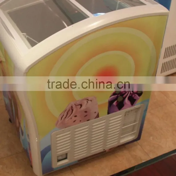 138L Mini Sliding Cuvered Glass Door Horizontal Chest Deep Freezer photo-3