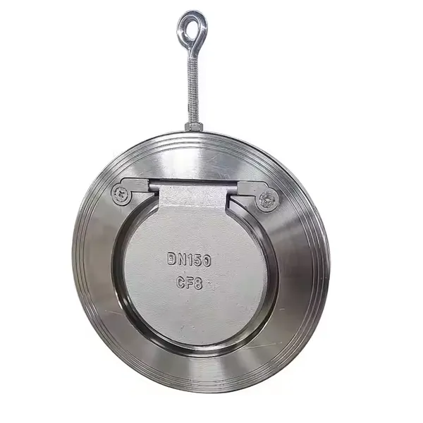Single Disc & Double Plate Wafer Check Valve Single Flap PN10/PN16 H74W 304 316 Stainless Steel Body CF8 CF8M Round Type photo-3