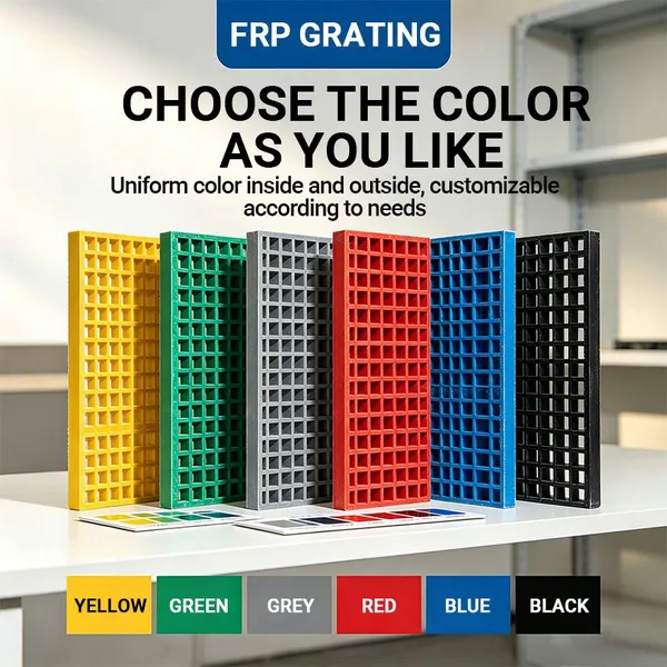 Stair Tread FRP Grating Anti Slip Fiberglass Grating for Industrial Stairs