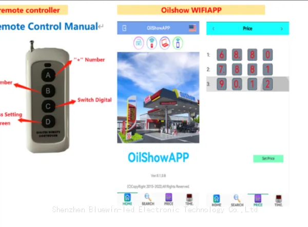 350W Intelligent Wifi/RF/LCD Led Gas Station Price Signs Control Panel Box photo-2
