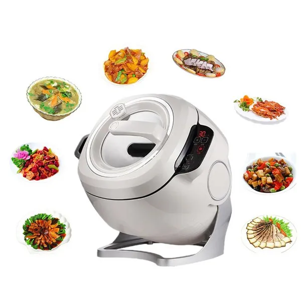 Mo-Qdmech Smart Wok Automatic Cooking Machine 2000W IH Heating 360 Rotation Even Heating Touch Panel