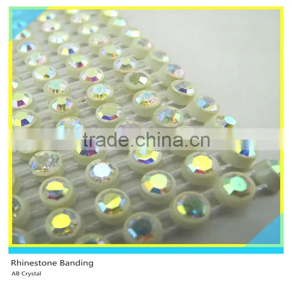 Crystal Band Sewing Plastic Ss16 4mm Crystal Coffe Banding 1x130 Pcs 10 Yards photo-4