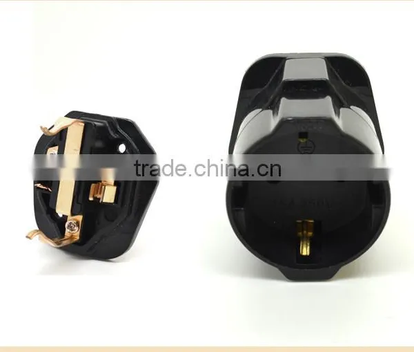 Super PC CE ROHS Approved White Earthed Schuko Euro to UK 3 Pin Mains 13A Fused Plug Travel Adaptor Socket photo-5