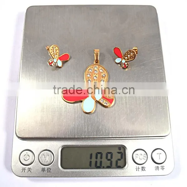 Women Jewelry Stainless Steel Jewelry Colorful Butterfly Jewelry Set photo-6